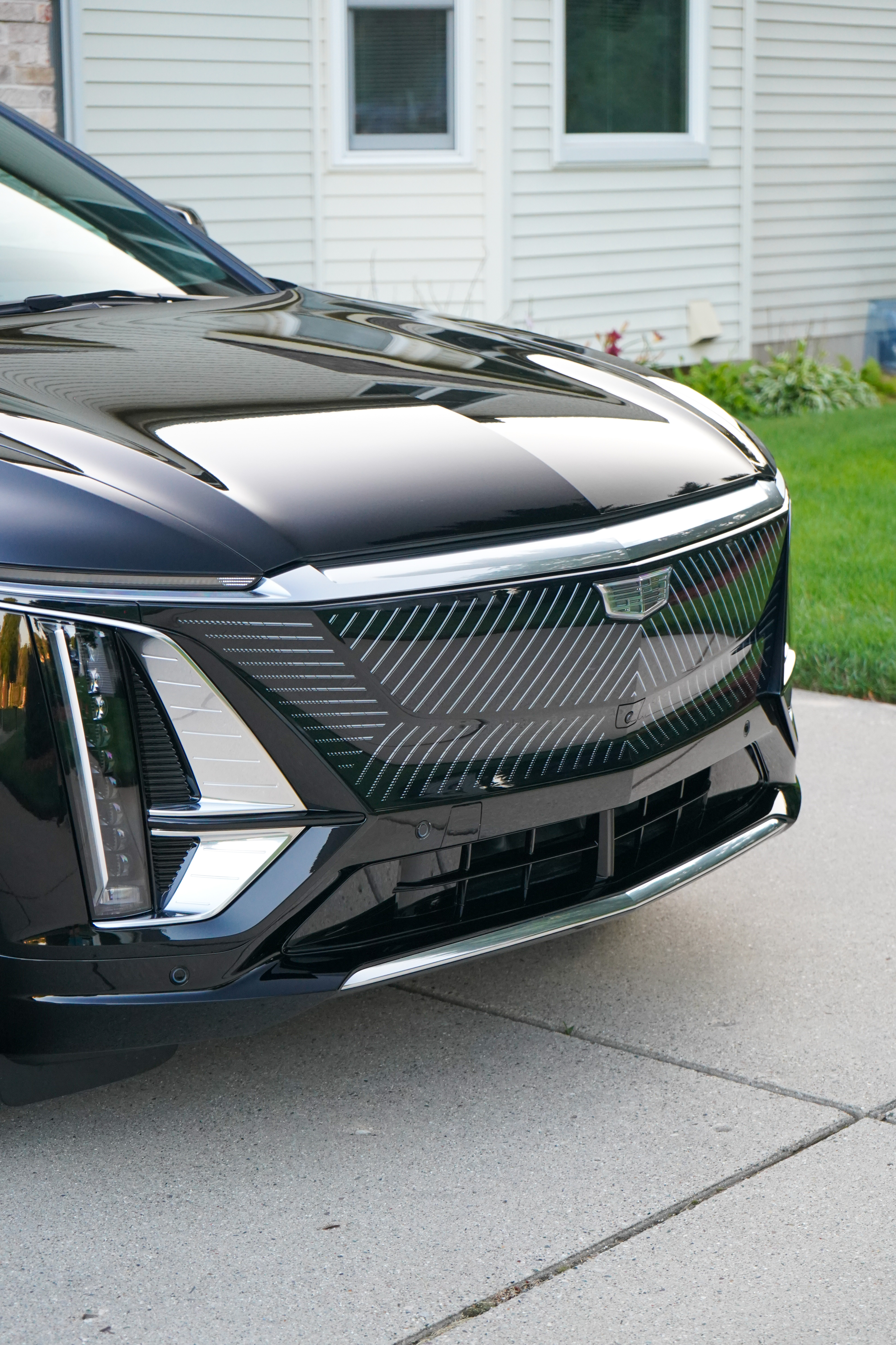 Cadillac Lyriq with System X ceramic coating, headlight and grille detail