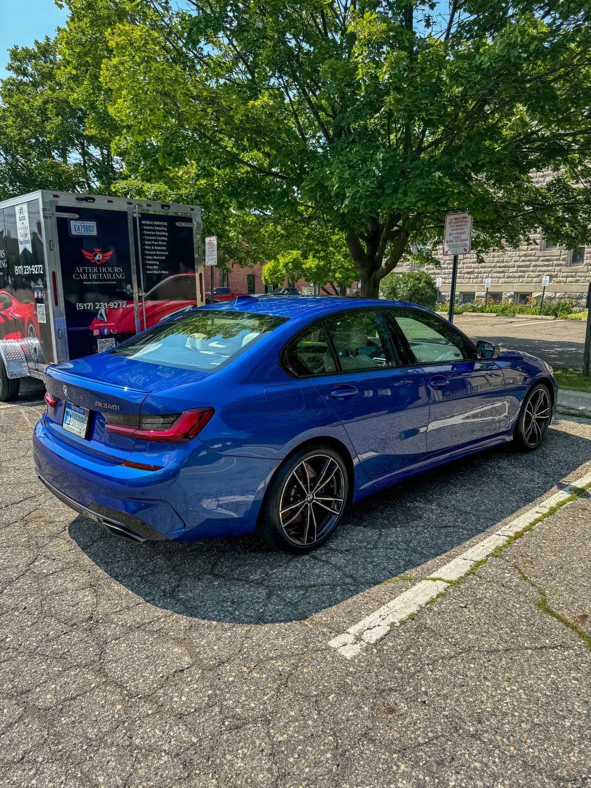 Blue BMW M340i after a System X Renew ceramic coating by After Hours Car Detailing in Mid-Michigan