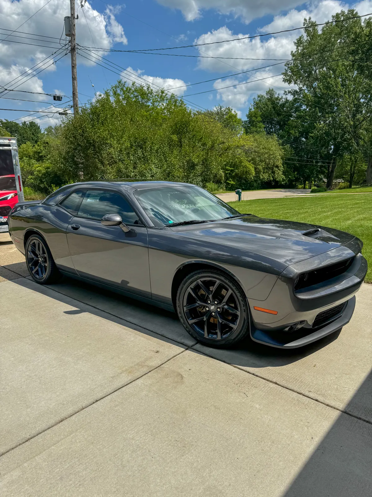 Gray Dodge Challenger after a System X Renew ceramic coating by After Hours Car Detailing in Mid-Michigan