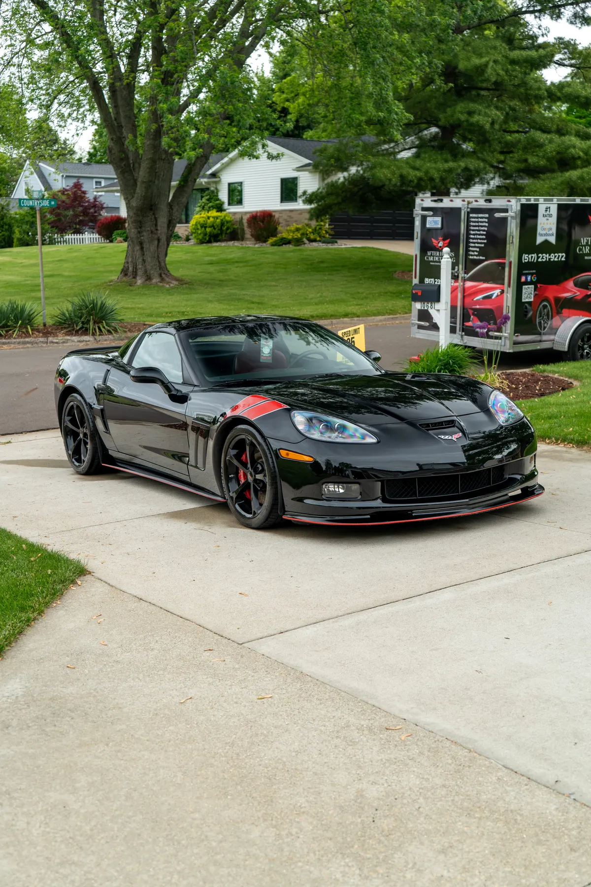 Black Chevrolet Corvette C6 after a System X Renew ceramic coating by After Hours Car Detailing in Mid-Michigan