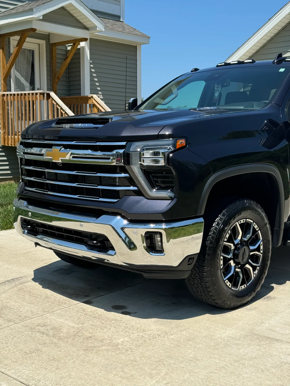 Black Chevrolet Silverado 2500 HD LTZ after a full detail by After Hours Car Detailing in Mid-Michigan