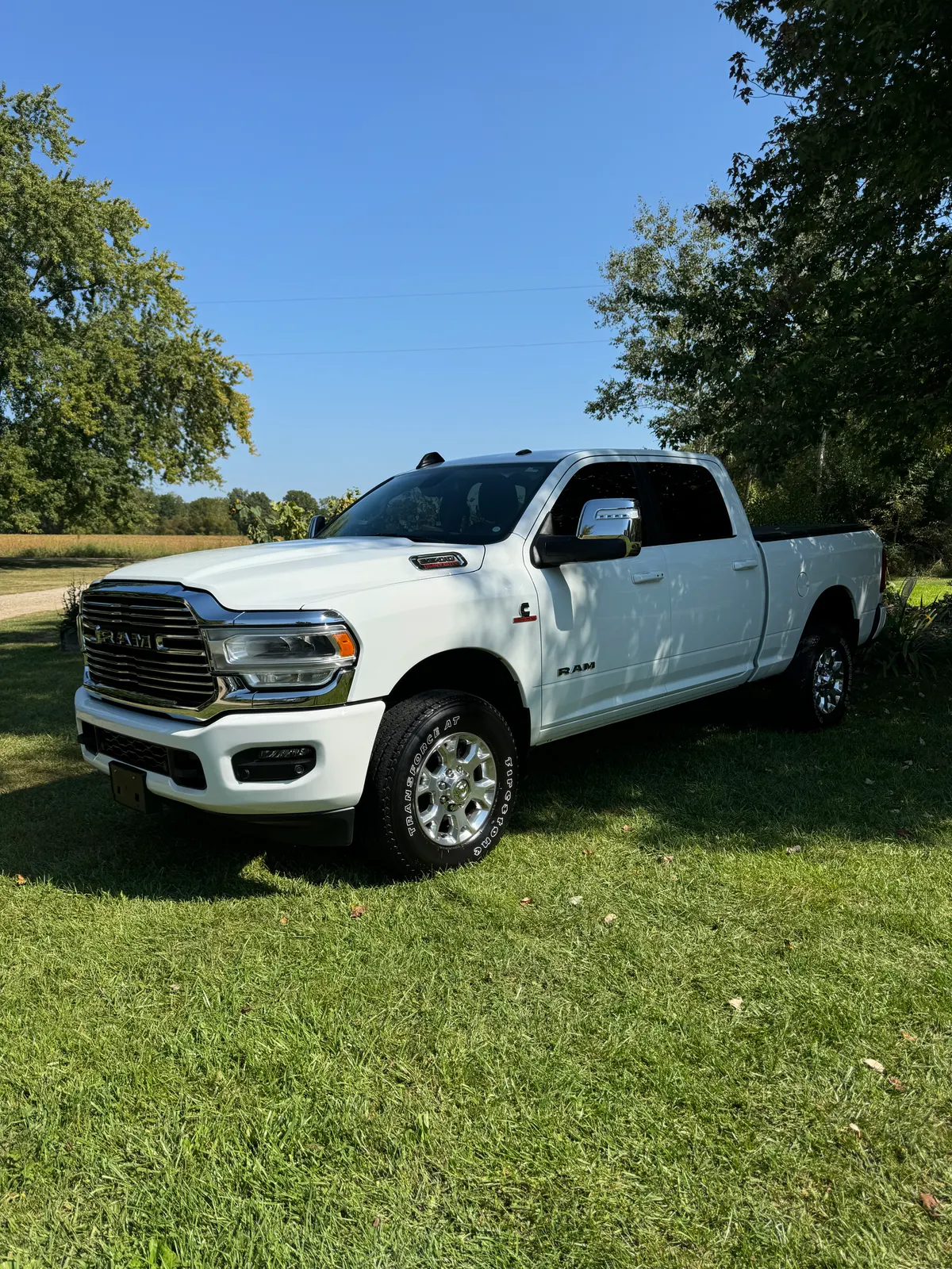 White Ram 2500 after an exterior detail, decontamination, and System X Renew ceramic coating by After Hours Car Detailing